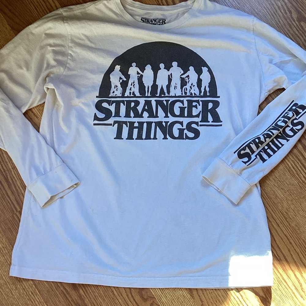 Stranger Things White Long Sleeve Tee